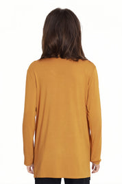 Polera Mujer Cuello Cruzado Mostaza
