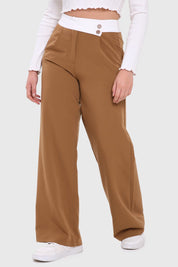 PANTALÓN MUJER SASTRERO PRETINA CAMEL