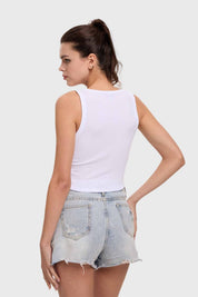 Polera Mujer Bordado Blanco