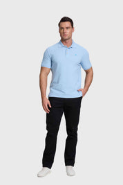 Polera Hombre Piqué Básica Celeste