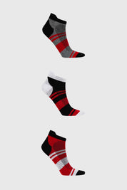 Calceta Deportiva Hombre Tripack Hombre Rojo