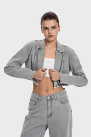 Chaqueta Mujer Cropped Gris