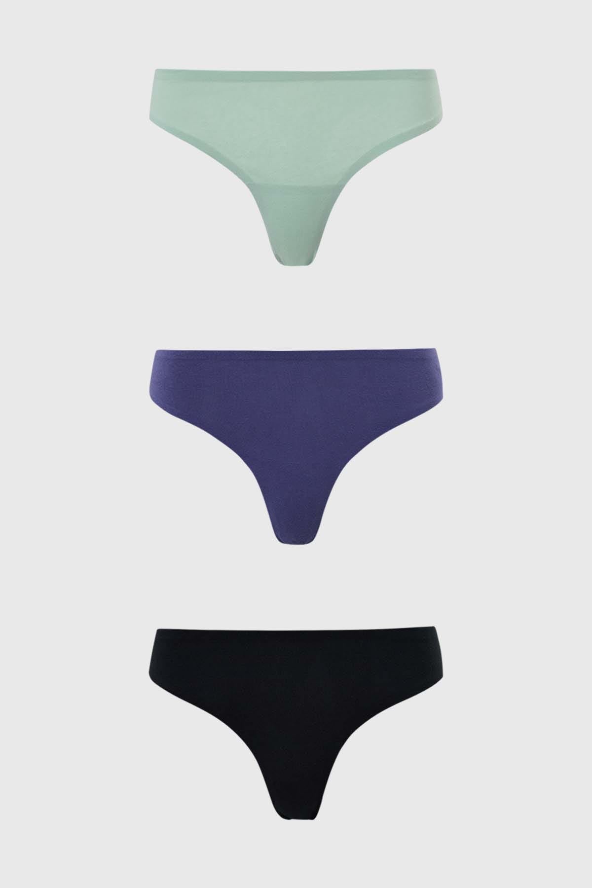 Calzón Mujer Colaless Tripack Algodón Menta