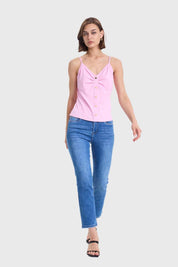 Polera Mujer Pábilo Rib Botones Rosado