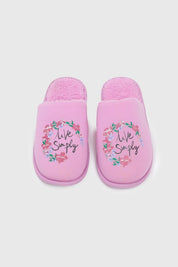 Pantufla Mujer Peludo Print Lila