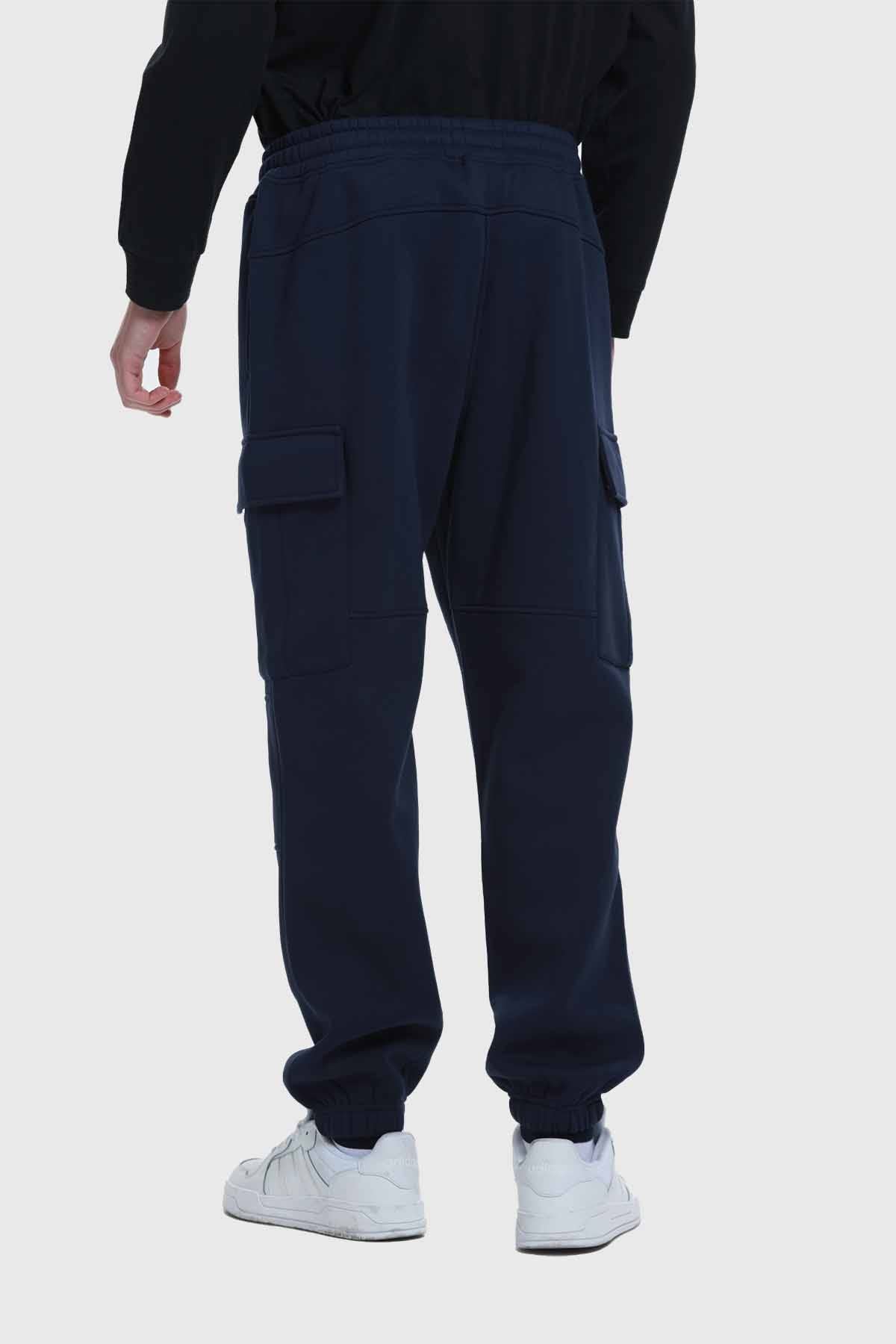 Pantalón Buzo Hombre Jogger Cargo Azul