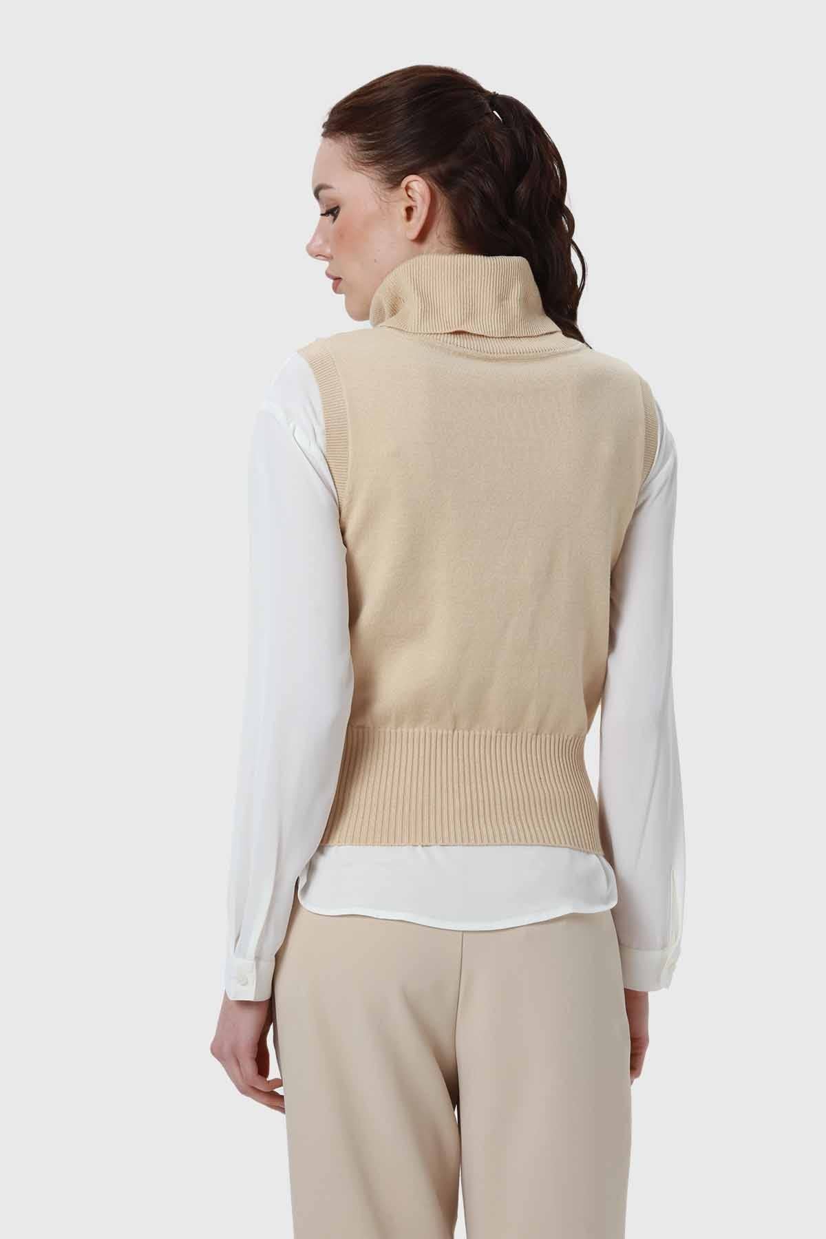 Sweater Mujer Drapead Beige
