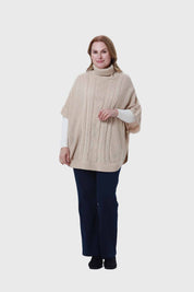 Sweater Mujer Poncho Beige