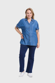 Blusa Mujer Con Ajustador Azul
