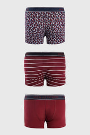 Boxer Hombre Tripack Burdeo
