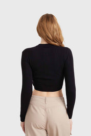 Sweater Mujer Crop Negro