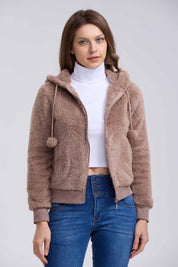 Polar Mujer Pompón Café