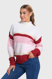 Sweater Mujer Bloques Burdeo