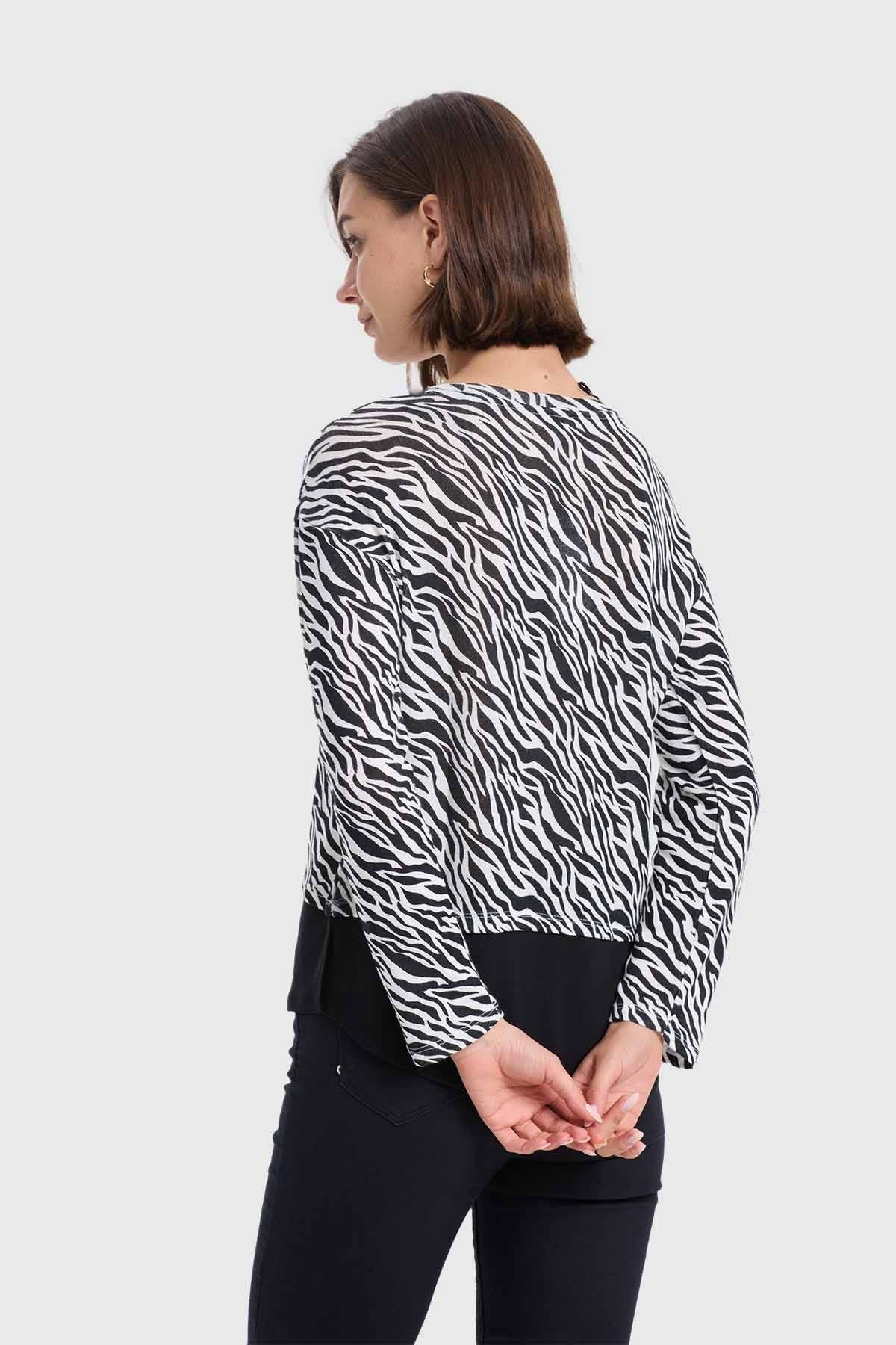 Sweater Mujer Con Faldón Blanco