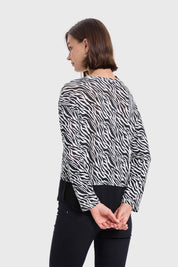Sweater Mujer Con Faldón Blanco