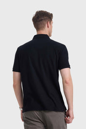 Polera Hombre Piqué Básica Negro