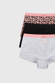 Calzón Niña Tripack Pantaleta Niña Negro
