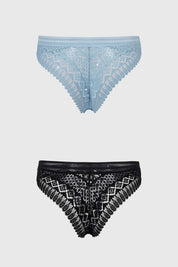 Calzón Mujer Bikini Bipack Detalle Pretina Negro