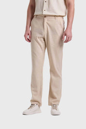 Pantalón Hombre Lino Beige
