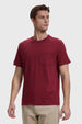 Polera Hombre Básica Con Bolsillo Burdeo