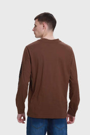 Polera Hombre Print Manga Chocolate