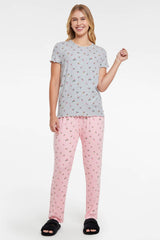 Pijama Mujer Print Gris