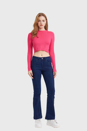 Sweater Mujer Crop Fucsia