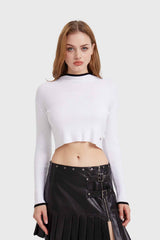 Sweater Mujer Contraste Blanco