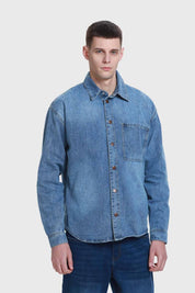 Camisa Hombre Mezclilla Azul