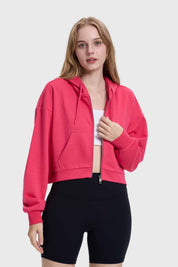 Polerón Mujer Crop Hoodie Fucsia
