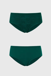 Calzón Mujer Bipack Encaje Verde