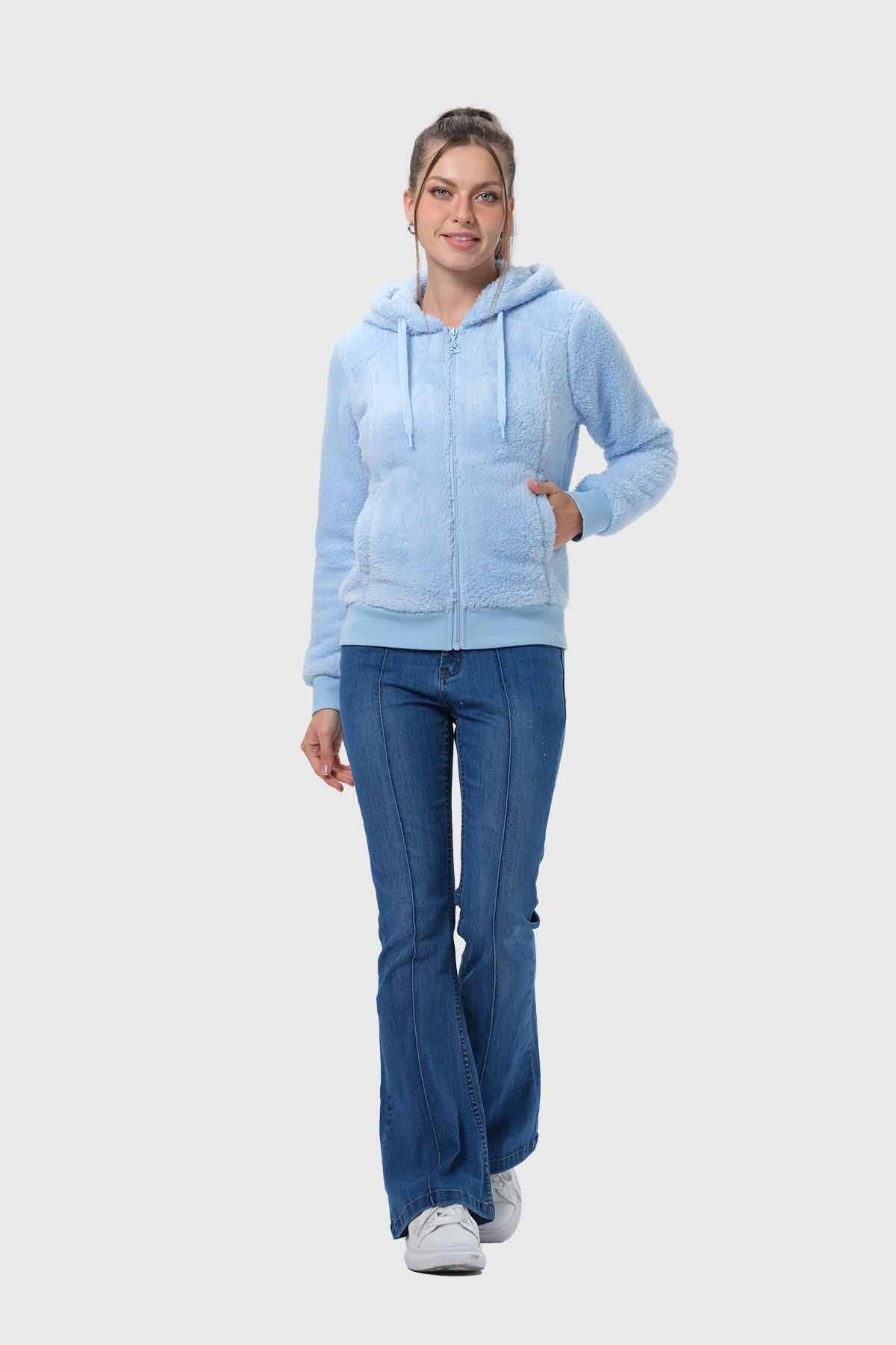 Polar Mujer Peludo Celeste