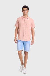 Camisa Hombre Con Bolsillo Malva