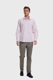 Camisa Hombre Cuello Italiano Lila