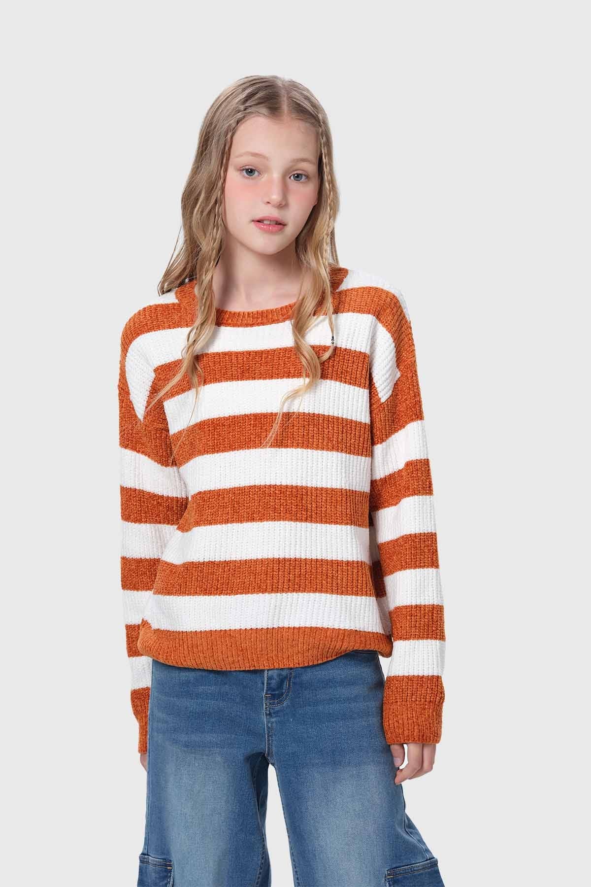Sweater Niña Rayas Camel
