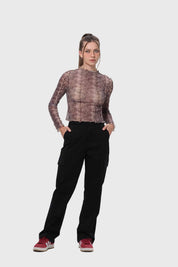 Polera Mujer Leopardo Rulé Café