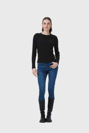 Polera Mujer Rib Negro