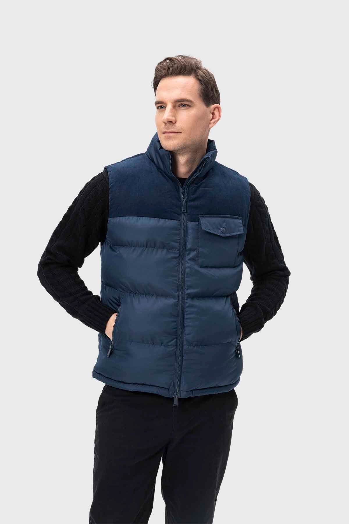 PARKA HOMBRE CON BOLSILLO AZUL MARINO
