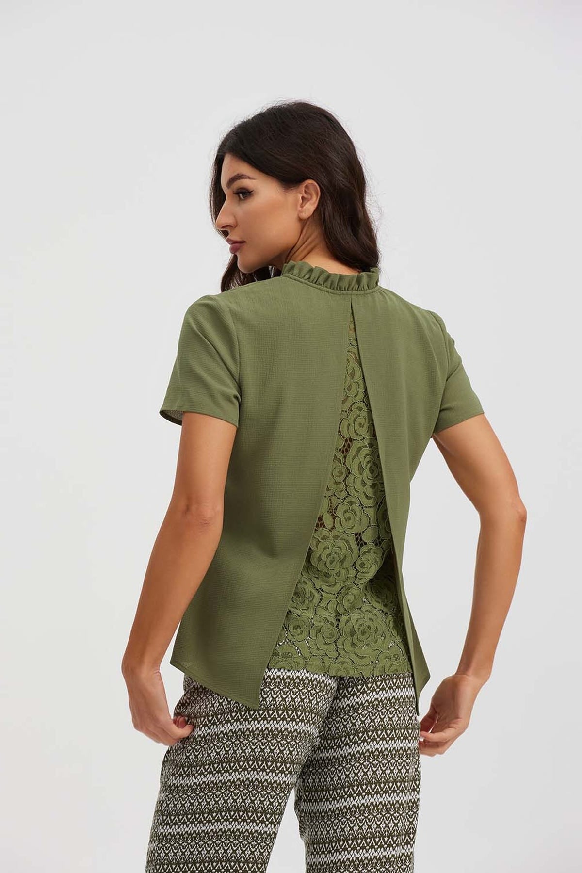 Blusa Mujer Doble Capa Espalda Verde