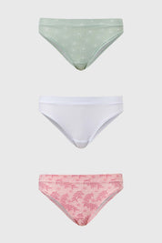 Calzón Mujer Tripack Bikini Estampado Palo Rosa