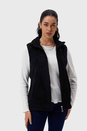 Polar Mujer Peludo Con Textura Negro