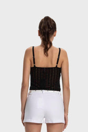 Polera Mujer Con Lazo Negro