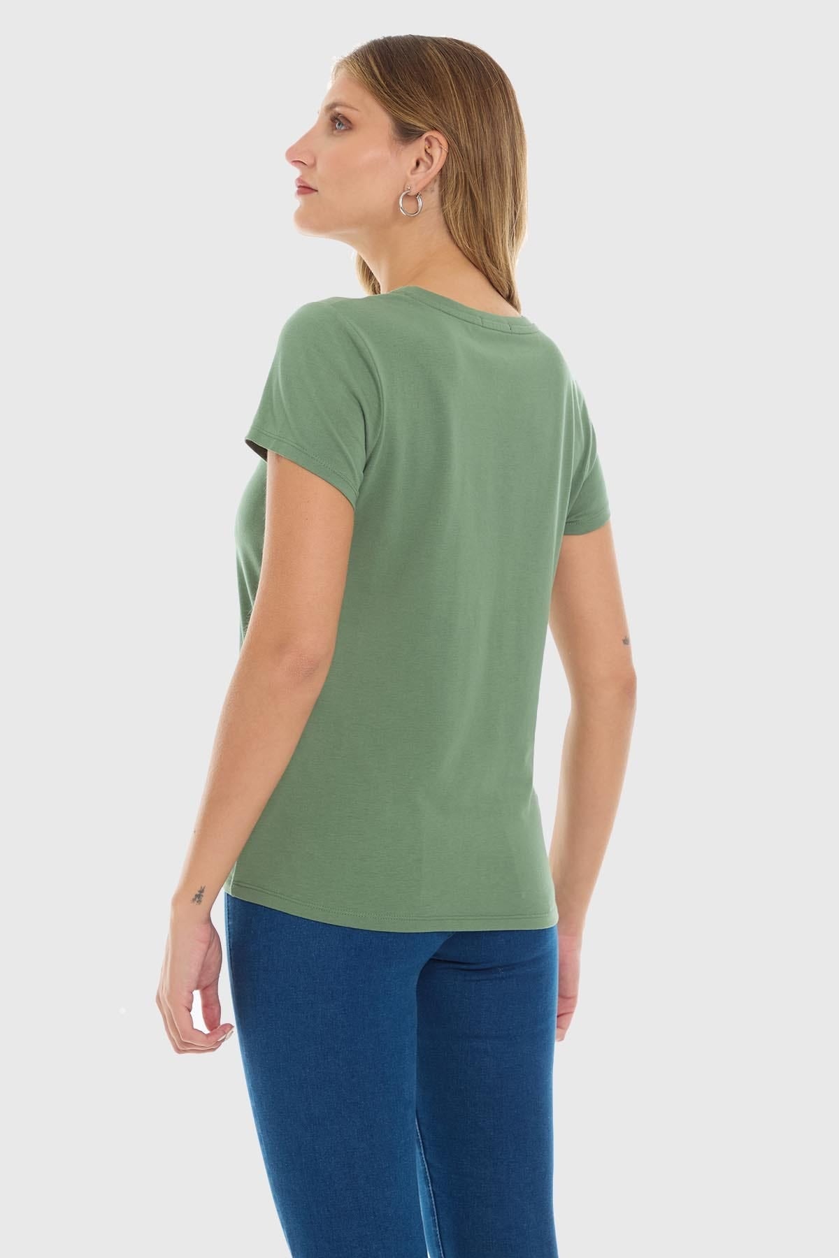 Polera Mujer Básica Print Verde