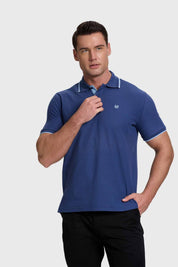 Polera Hombre Piqué Básica Azul
