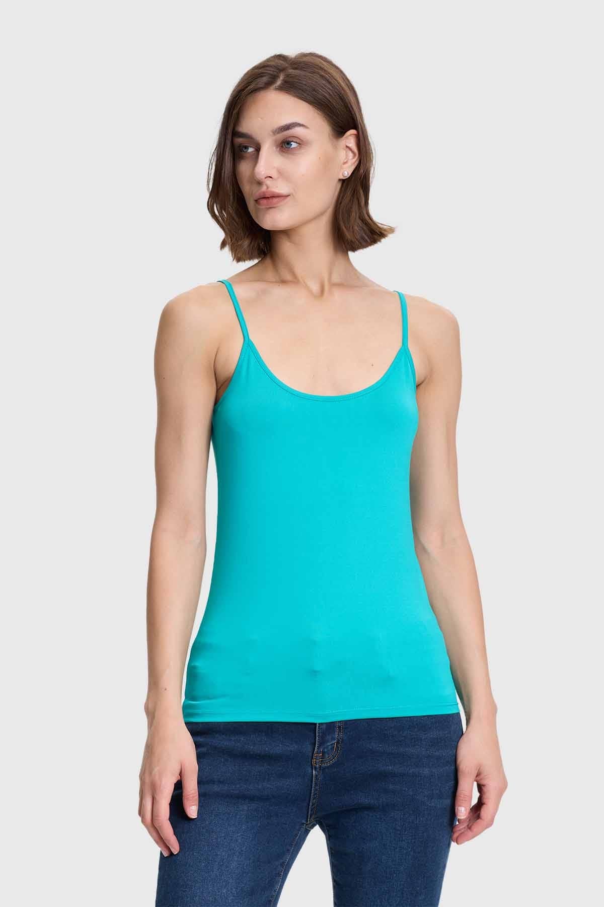 Polera Mujer Peto Pabilo Turquesa