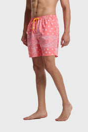 Short De Baño Hombre Print Bandana Coral