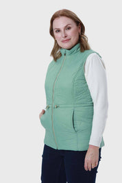 Parka Mujer Con Rombos Bolsillos Verde