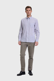 Camisa Hombre Cuadros Gris