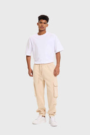 Pantalón Buzo Hombre Jogger Básico Beige