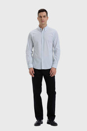 Camisa Hombre Slim Fit Rayas Verde